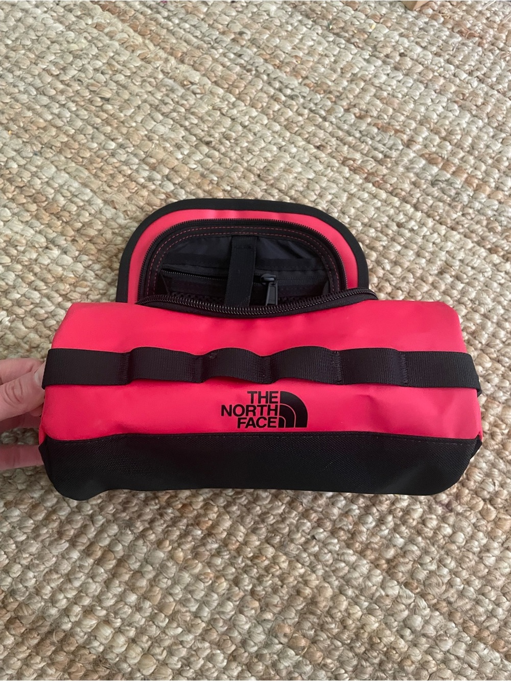 The North Face Red and Black Toiletry Bag